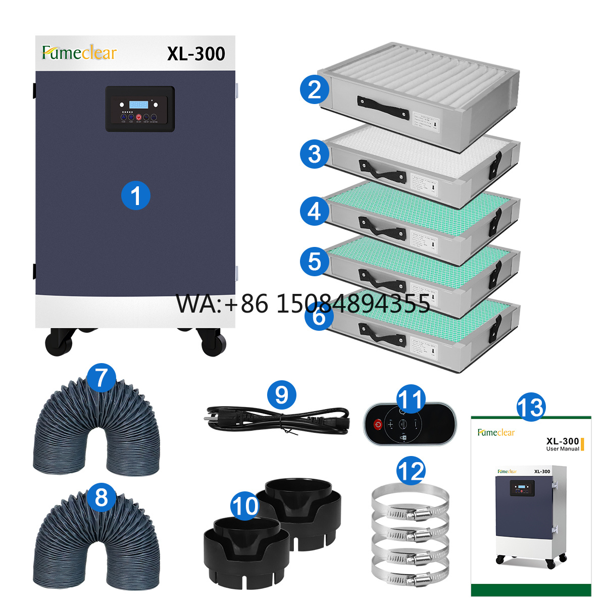 Co2 Laser Engraving Machine - Extrator e Purificador de Ar H13
