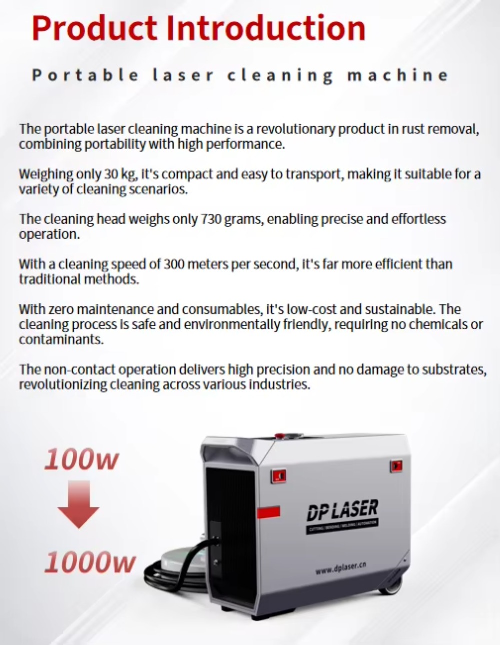Industrial Laser Paint Remover - Máquina de Limpeza a Laser Portátil