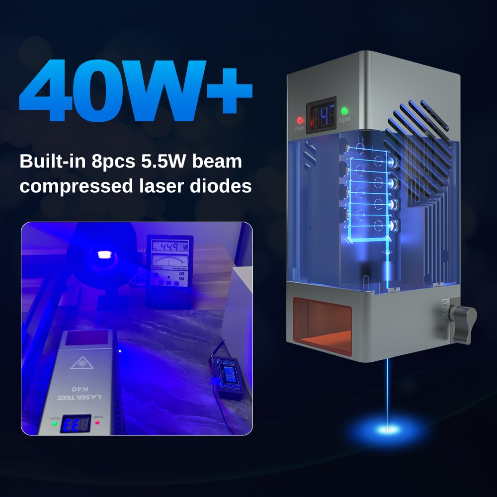 Módulo laser azul K40 44w de a - Diode Laser Module avaliação e preço